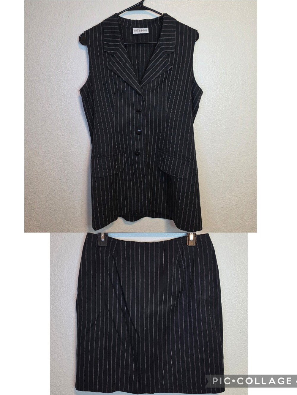 Vintage 90's Daily Habit Pinstripe Suit Set